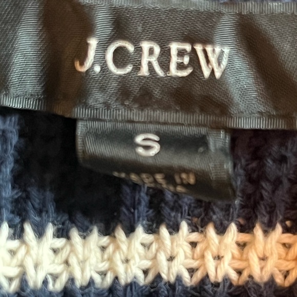 J. Crew Navy and White V-Neck Sweater - Picture 2 of 4